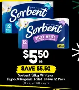 Drakes Sorbent silky white or hypo-allergenic toilet tissue offer