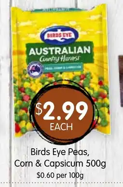 Spudshed Birds eye peas, corn & capsicum offer