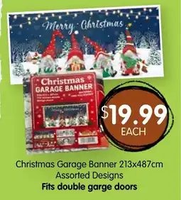 Spudshed Christmas Garage Banner 487cm Assorted Designs offer