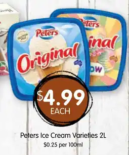 Spudshed Peters ice cream varieties 2l offer