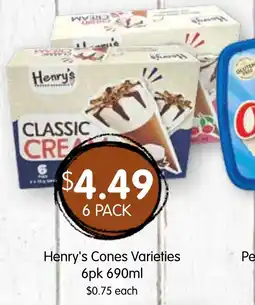 Spudshed Henry's Cones Varieties 6pk 690ml offer