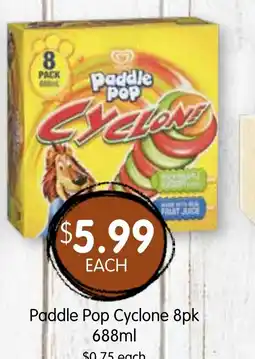 Spudshed Paddle pop cyclone offer