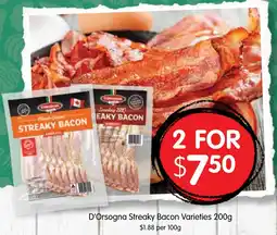 Spudshed D'Orsogna Streaky Bacon Varieties offer