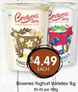 Spudshed Brownes Yoghurt Varieties offer