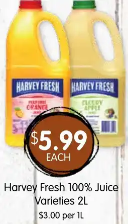 Spudshed Harvey Fresh 100% Juice offer