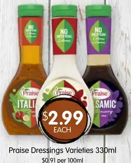 Spudshed Praise Dressings Varieties offer