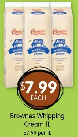 Spudshed Brownes Whipping Cream offer