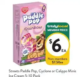 Foodworks Streets Paddle Pop, Cyclone or Calippo Minis Ice Cream offer