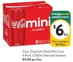 Foodworks Coca-Cola Soft Drink Mini Cans offer