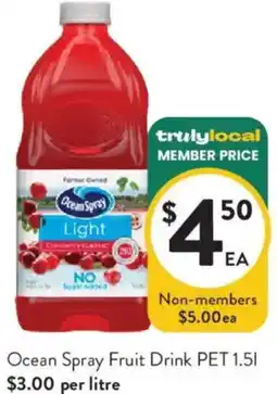 Foodworks Ocean Spray Fruit Drink PET offer