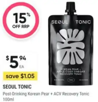 Seoul tonic Post-Drinking Korean Pear + ACV Recovery Tonic