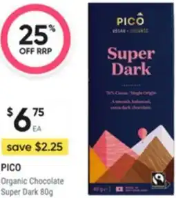 Healthy Life Pico Organic Chocolate Super Dark offer