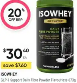 Healthy Life Isowhey GLP-1 Support Daily Fibre Powder Flavourless offer