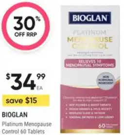 Healthy Life Bioglan Platinum Menopause Control offer