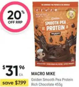 Healthy Life Macro mike Golden Smooth Pea Protein Rich Chocolate offer