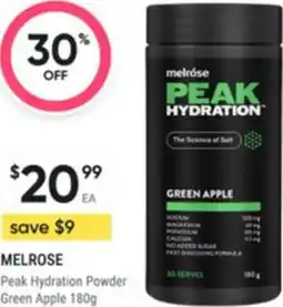 Healthy Life Melrose Peak Hydration Powder Green Apple offer