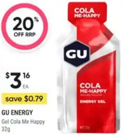 Healthy Life Gu energy Gel Cola Me Happy offer