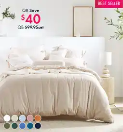 Pillow Talk Washed Linen Look Quilt Cover Set by Essentials offer