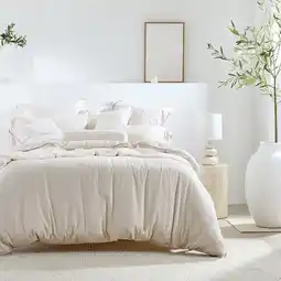 Pillow Talk Washed Linen Look Quilt Cover Set by Essentials offer