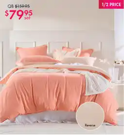 Pillow Talk Linen Look Reversible Quilt Cover Set by Essentials offer