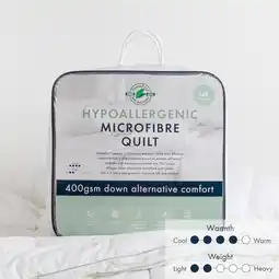 Pillow Talk Hypoallergenic 400gsm Microfibre Quilt by Greenfirst offer