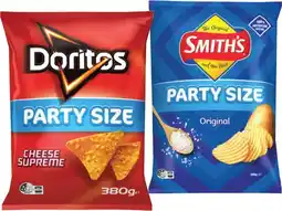IGA Doritos Corn Chips or Smith’s Crinkle Cut 380g Selected Varieties offer