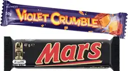 IGA Mars Medium Bars 44‑56g, Violet Crumble Bar 50g or M&M’s 35‑49g Selected Varieties offer