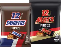 IGA Mars, Snickers or Maltesers Fun Size Pack 132‑192g Selected Varieties offer