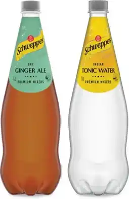 IGA Schweppes Mixers, Soft Drink or Natural Mineral Water 1.1 Litre Selected Varieties offer