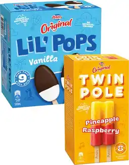 IGA Peters Original Twin Pole 8 Pack or LiL’ Pops 9 Pack Selected Varieties offer