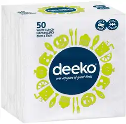 IGA Deeko White Lunch Napkins 2 ply offer