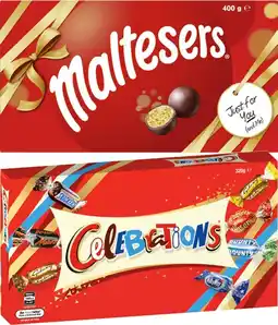 IGA Maltesers Gift Box 400g or Celebrations Gift Box 320g offer