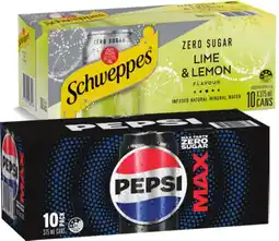 IGA Pepsi, Solo or Schweppes Infused Natural Mineral Water 10x375mL Selected Varieties offer