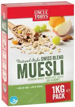 IGA Uncle Tobys Natural Style Swiss Blend Muesli offer