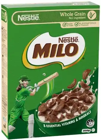 IGA Nestlé Milo Cereal 330‑350g Selected Varieties offer
