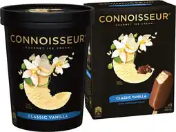 IGA Connoisseur Gourmet Ice Cream 4 Pack, Mini 6 Pack or Tub 1 Litre Selected Varieties offer