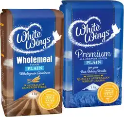 IGA White Wings Premium or Wholemeal Flour 1kg Selected Varieties offer