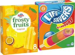 IGA Life Savers Ice Block 8 Pack or Frosty Fruits 6-8 Pack Selected Varieties offer
