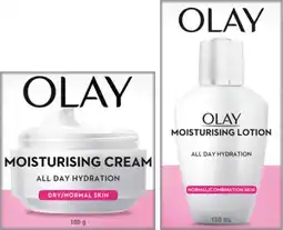 IGA Olay Moisturising Cream 100g or Lotion 150mL Selected Varieties offer