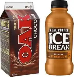 IGA Ice Break Real Coffee 500mL or Oak Flavoured Milk 600mL Selected Varieties offer