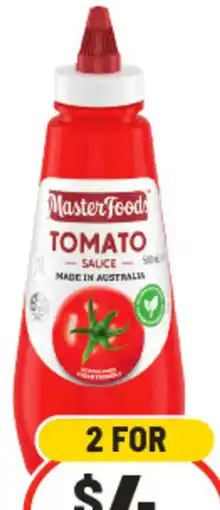 IGA Masterfoods tomato Sauce 475-500mL offer