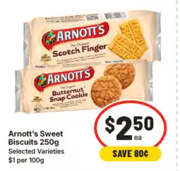 IGA Arnott's sweet biscuits 250g offer