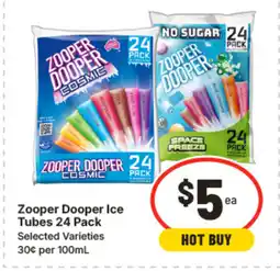 IGA Zooper dooper ice tubes 24 pack offer