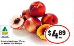IGA Australian large white or yellow nectarines offer
