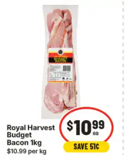IGA Royal Harvest Budget Bacon 1kg offer