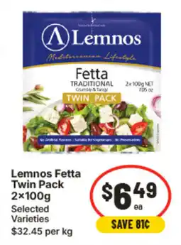 IGA Lemnos fetta twin pack offer