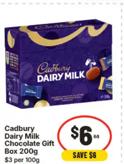 IGA Cadbury Dairy Milk Chocolate Gift Box 200g offer