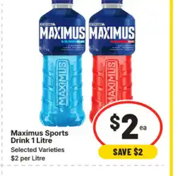 IGA Maximus Sports Drink offer