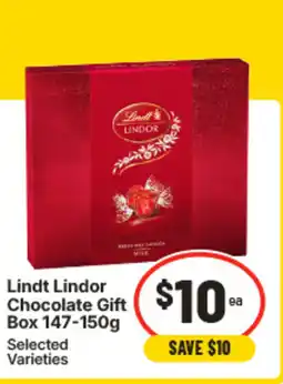 IGA Lindt lindor chocolate gift box 147-150g offer