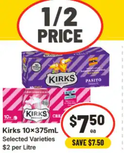 IGA Kirks 10×375mL offer